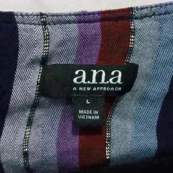 Womens L Officecore AN.A. wrap front striped metallic summer beachy Office Siren - Picture 9 of 9